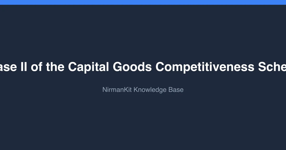 Phase II of the Capital Goods Competitiveness Scheme cover