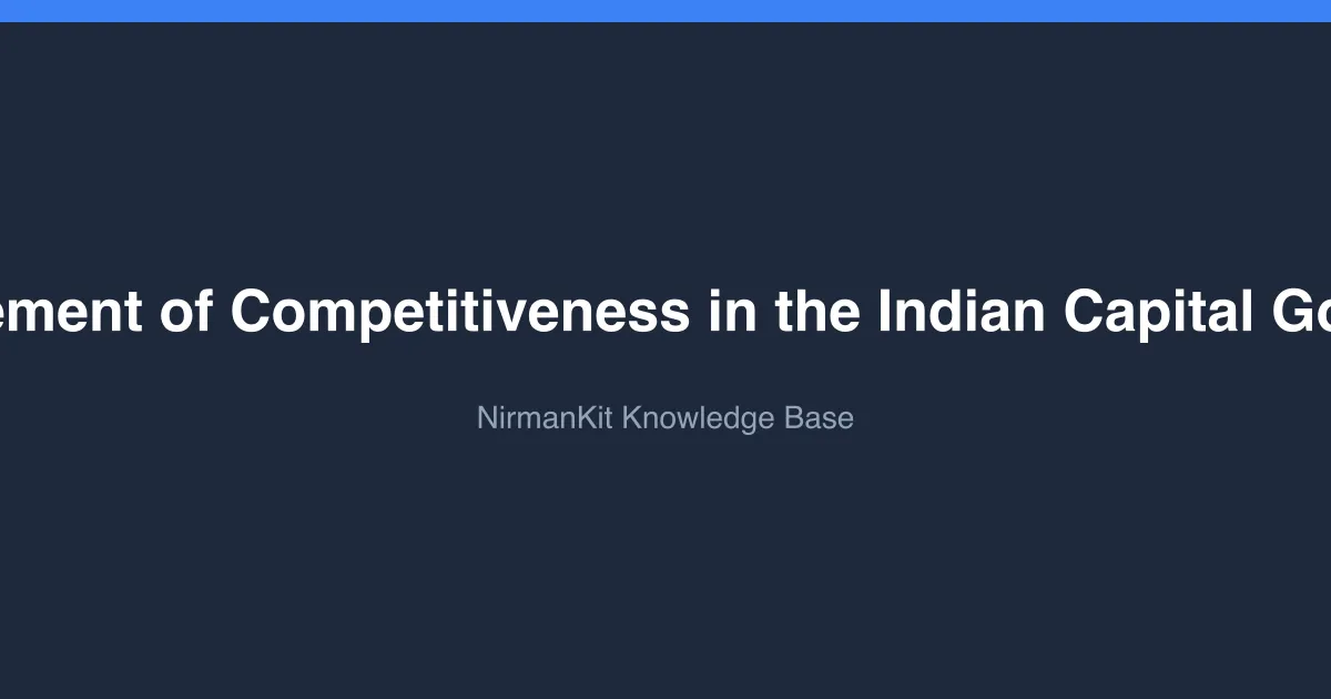 Policy Brief: Enhancement of Competitiveness in the Indian Capital Goods Sector - Phase II cover
