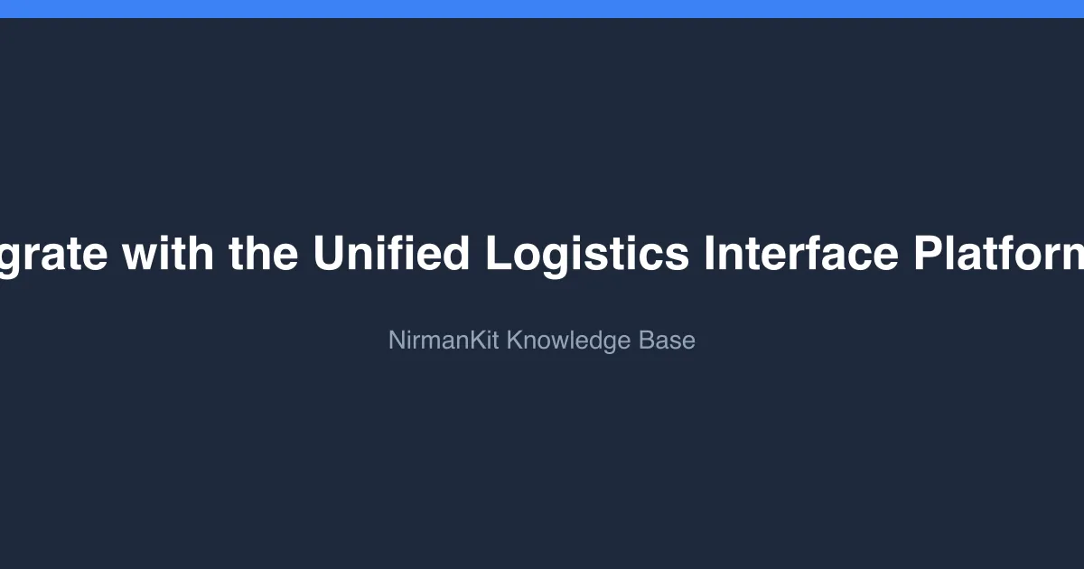 How to Integrate with the Unified Logistics Interface Platform (ULIP) API cover